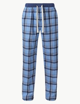 Pure Cotton Checked Long Pyjama Bottoms