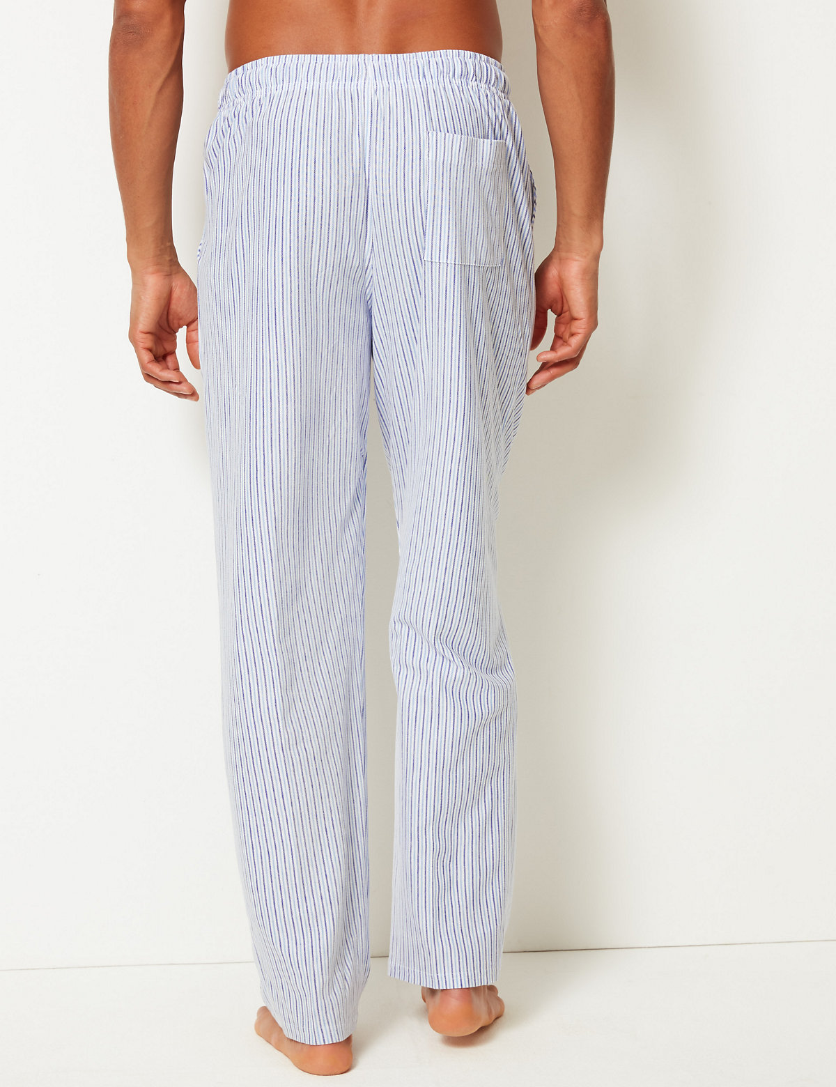 Cotton Blend Striped Long Pyjama Bottoms