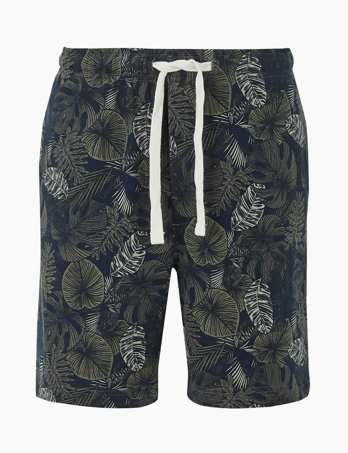 Pure Cotton Leaf Print Pyjama Shorts