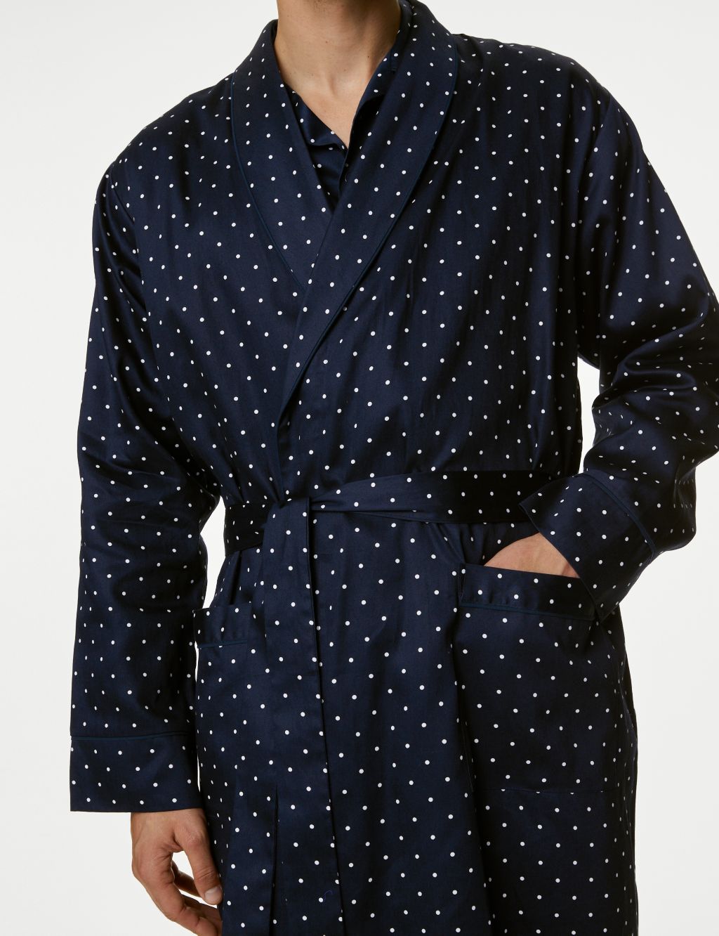 Pure Cotton Polka Dot Dressing Gown image 3