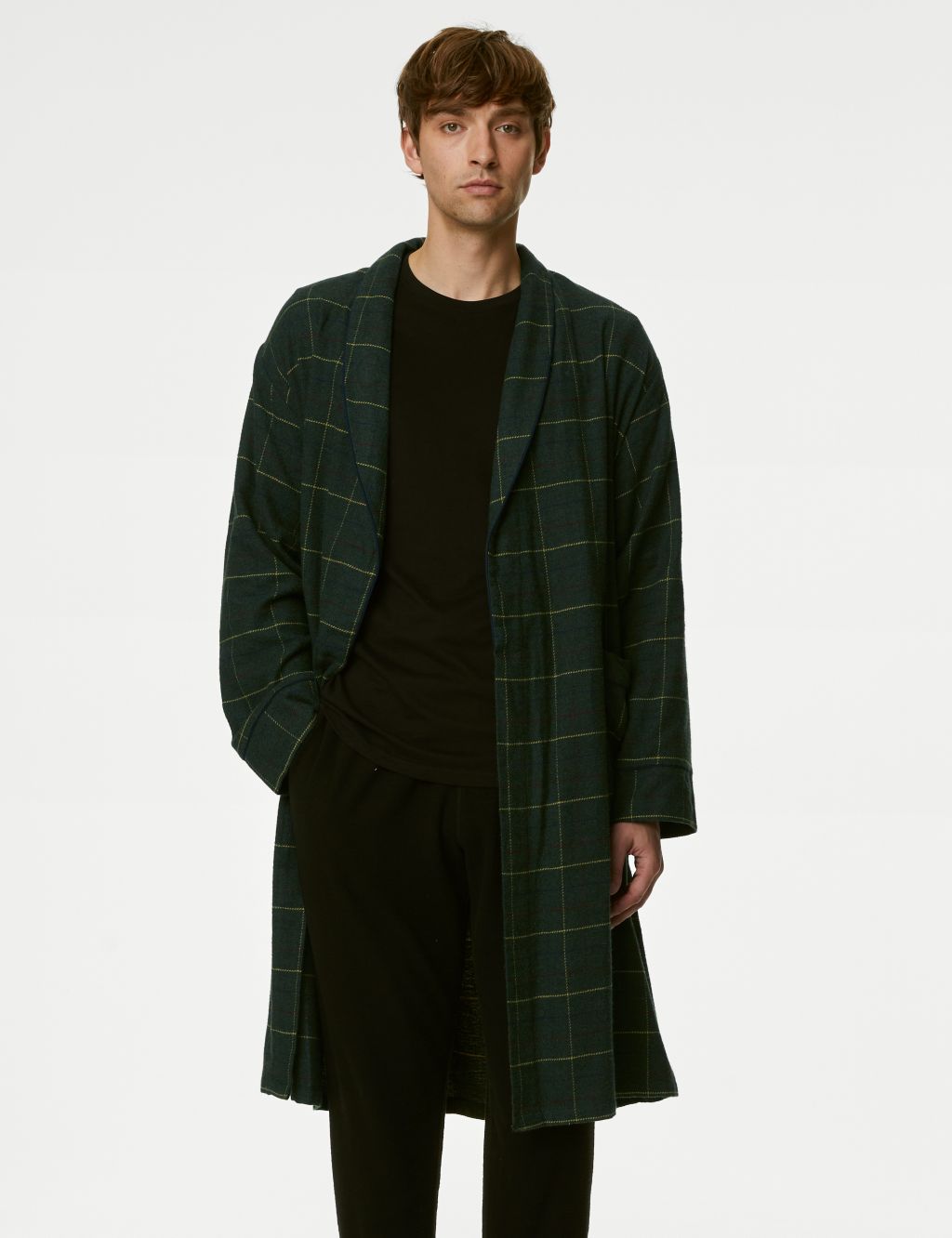 Pure Cotton Checked Dressing Gown image 4