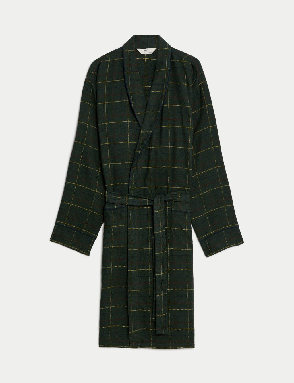 Pure Cotton Checked Dressing Gown image 2