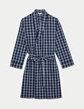 Pure Cotton Checked Dressing Gown