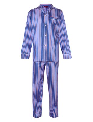 Pure Egyptian Cotton Bold Striped Pyjama Set | M&S Collection Luxury | M&S