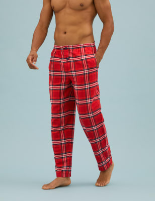 Mens checked pyjama bottoms new arrivals