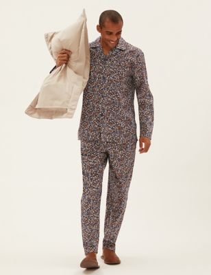 

Mens M&S Collection Pure Cotton Bird Print Pyjama Set - Multi, Multi