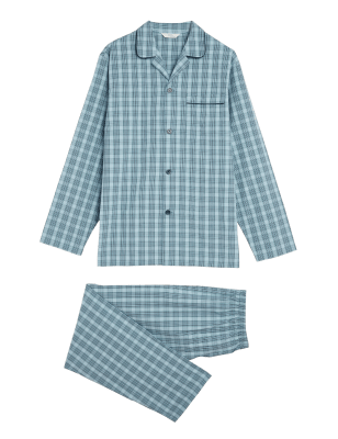 

M&S Collection Pijama 100% algodón de cuadrosMens - Blue Mix, Blue Mix