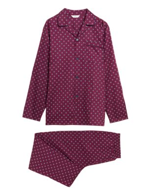 

Mens M&S Collection Pure Cotton Geometric Print Pyjama Set - Burgundy Mix, Burgundy Mix
