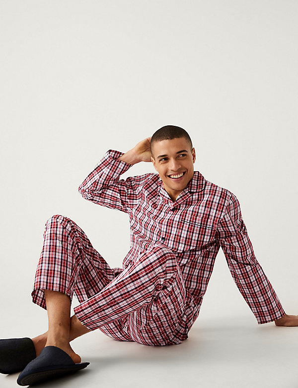 Pure Cotton Checked Pyjama Set - RS
