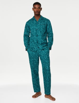 

Mens M&S Collection Pure Cotton Floral Pyjama Set - Teal Mix, Teal Mix