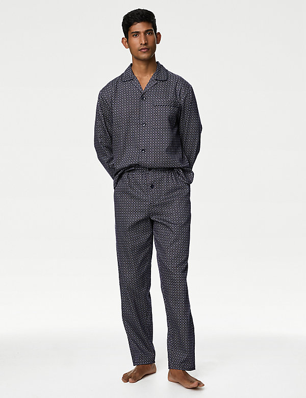 Pure Cotton Geometric Print Pyjama Set - FR