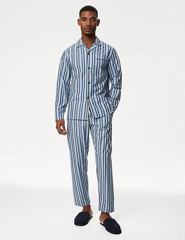 Pure Cotton Striped Pyjama Set - NO