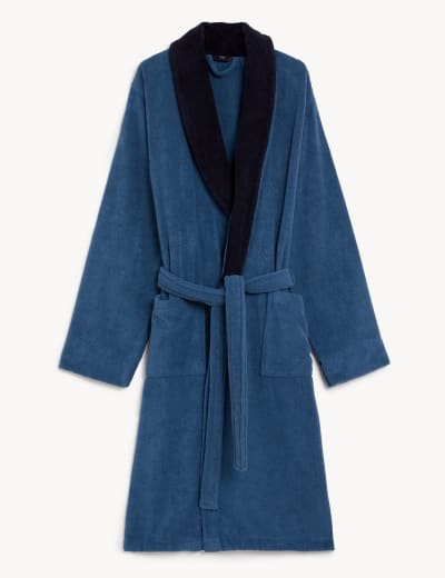 Longer Length Pure Cotton Dressing Gown