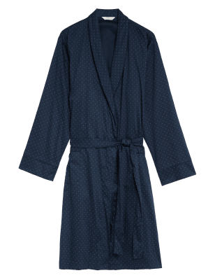 

Mens M&S Collection Pure Cotton Dressing Gown - Navy Mix, Navy Mix