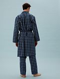 Cotton Lightweight Checked Dressing Gown
