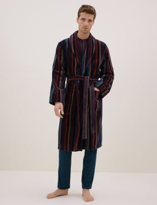 

Mens Autograph Pure Cotton Striped Dressing Gown - Multi, Multi