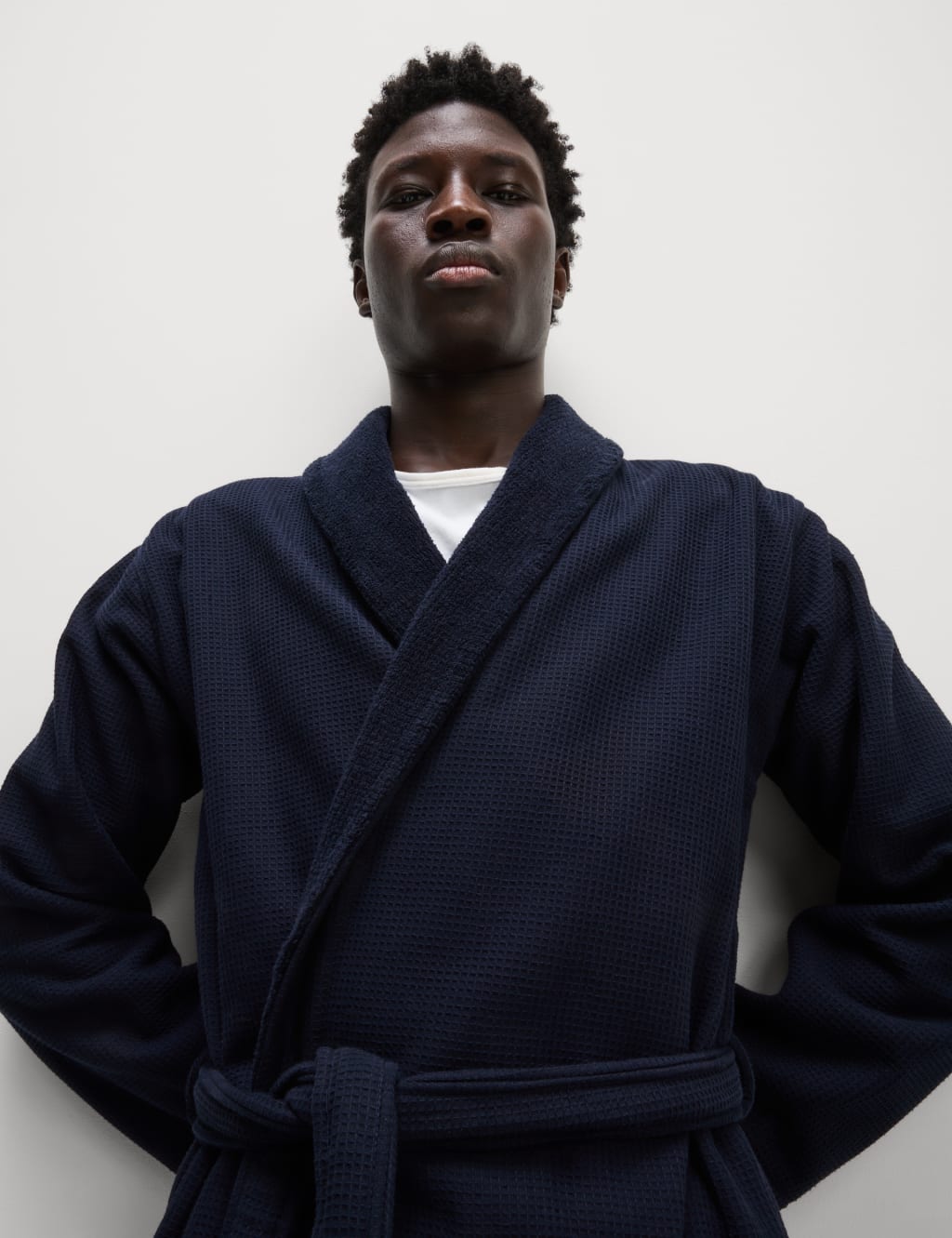 Pure Cotton Waffle Dressing Gown image 3