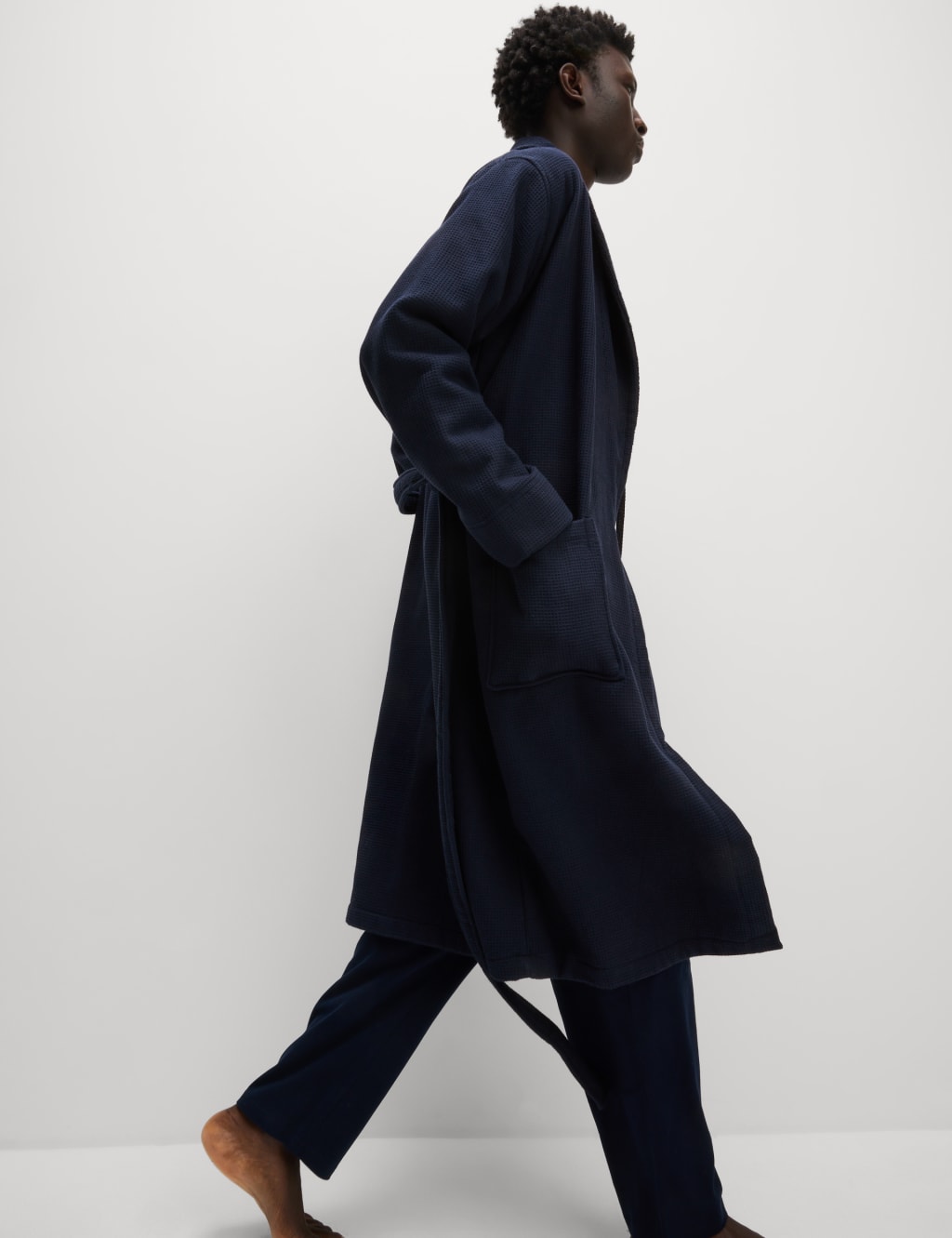Pure Cotton Waffle Dressing Gown image 4