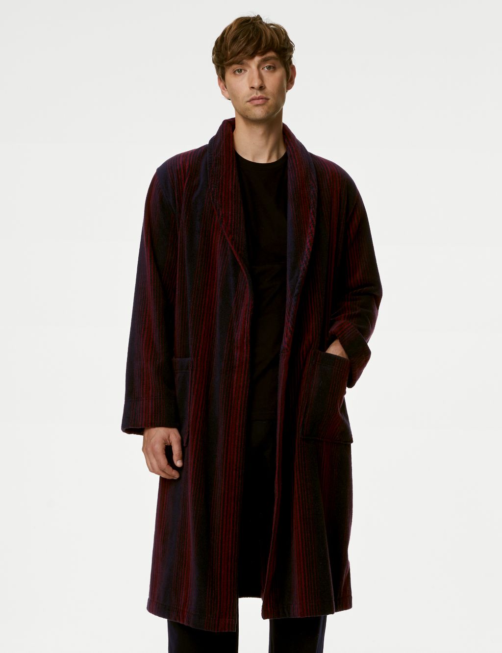 Pure Cotton Striped Towelling Dressing Gown image 4
