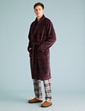 Fleece Checked Dressing Gown