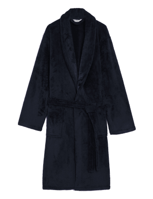 

Mens M&S Collection Fleece Supersoft Dressing Gown - Dark Navy, Dark Navy