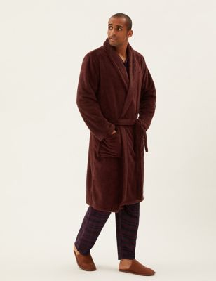 

Mens M&S Collection Fleece Supersoft Dressing Gown - Berry, Berry