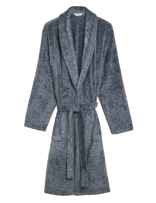 

Mens M&S Collection Fleece Supersoft Dressing Gown - Grey Marl, Grey Marl