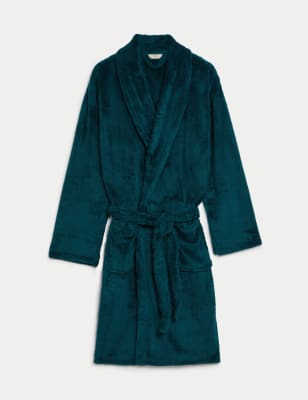 

Mens M&S Collection Fleece Supersoft Dressing Gown - Dark Green, Dark Green