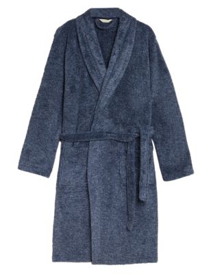 

Mens M&S Collection Fleece Supersoft Dressing Gown - Blue Marl, Blue Marl