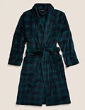 Fleece Checked Dressing Gown