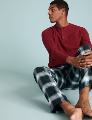  Pyjama en coton peigné à carreaux - Grey Mix