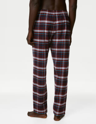 2pk Brushed Cotton Checked Pyjama Bottoms