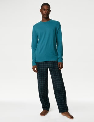 Brushed cotton check online pyjamas