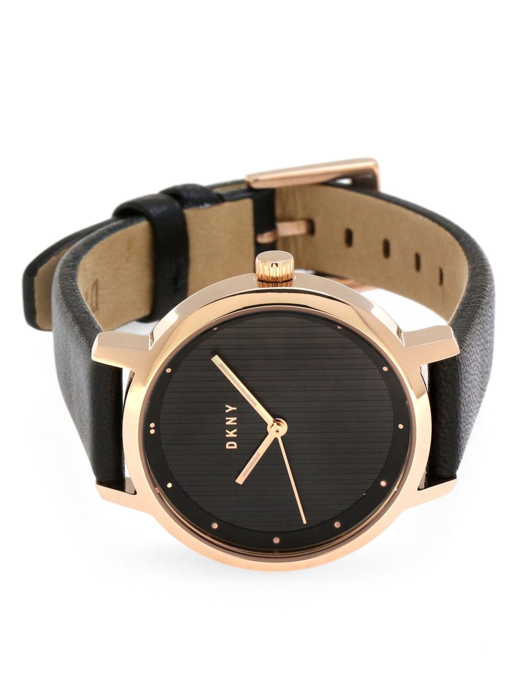 DKNY Modernist Black Leather Analogue Quartz Watch image 2