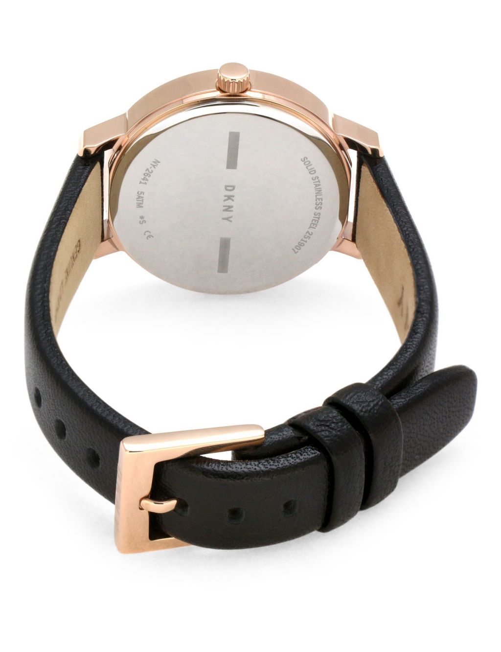 DKNY Modernist Black Leather Analogue Quartz Watch image 3