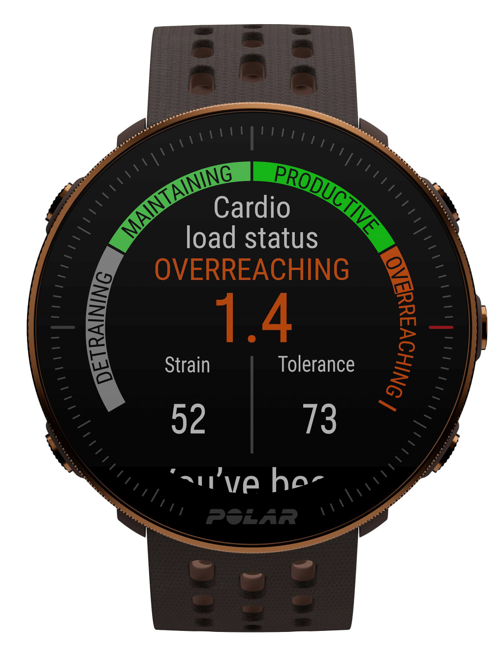 Polar Vantage Fitness Tracker Brown Silicone Smartwatch image 4