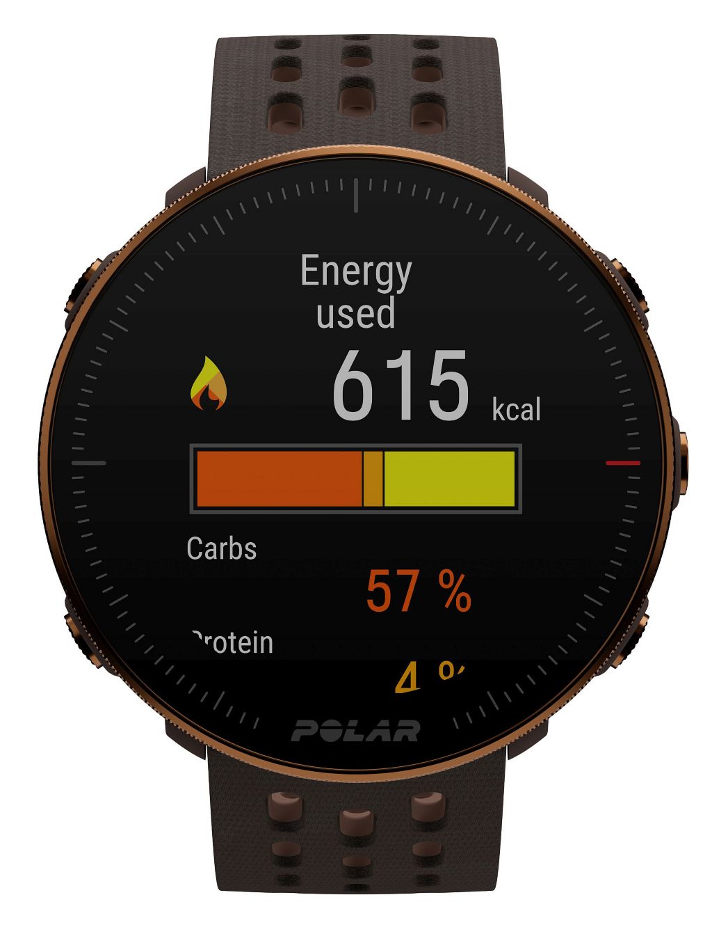 Polar Vantage Fitness Tracker Brown Silicone Smartwatch image 5