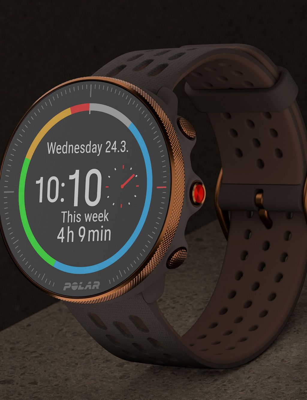 Polar Vantage Fitness Tracker Brown Silicone Smartwatch image 6