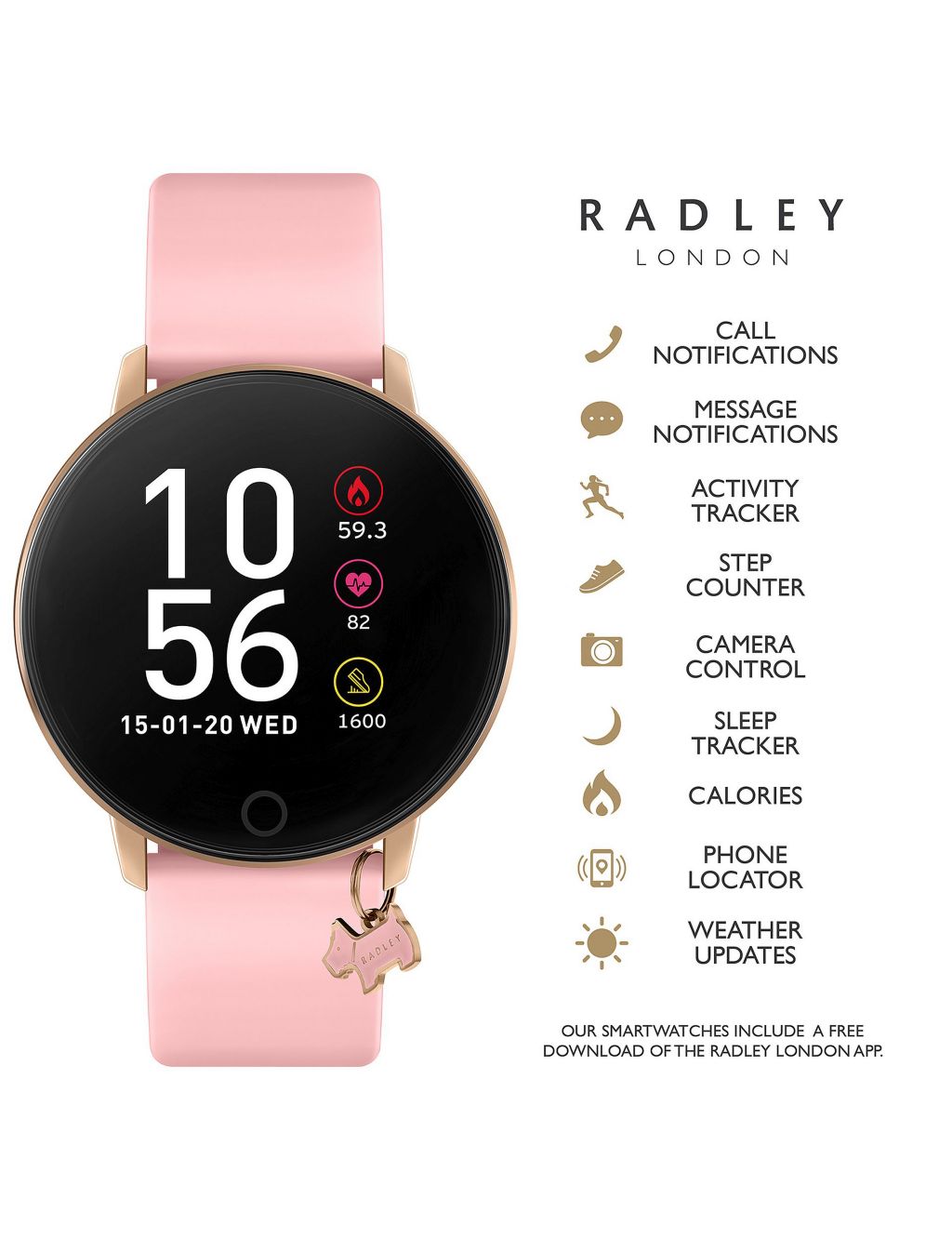 Radley Smart Series 5 Activity Tracker Pink Smartwatch image 2
