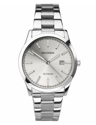 Mens Sekonda Stainless Steel Watch - Silver Mix, Silver Mix