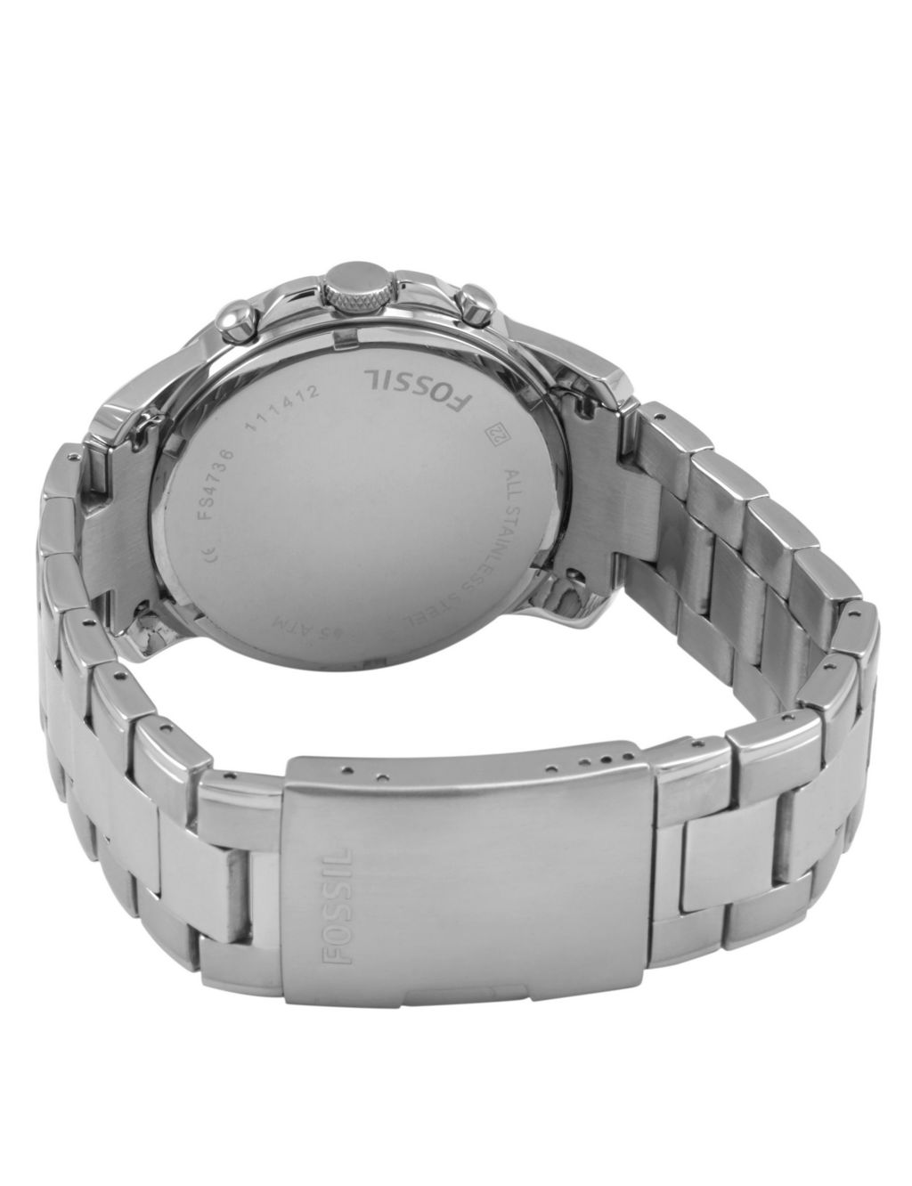 Fossil Grant Chronograph Silver Stainless Steel Watch image 3