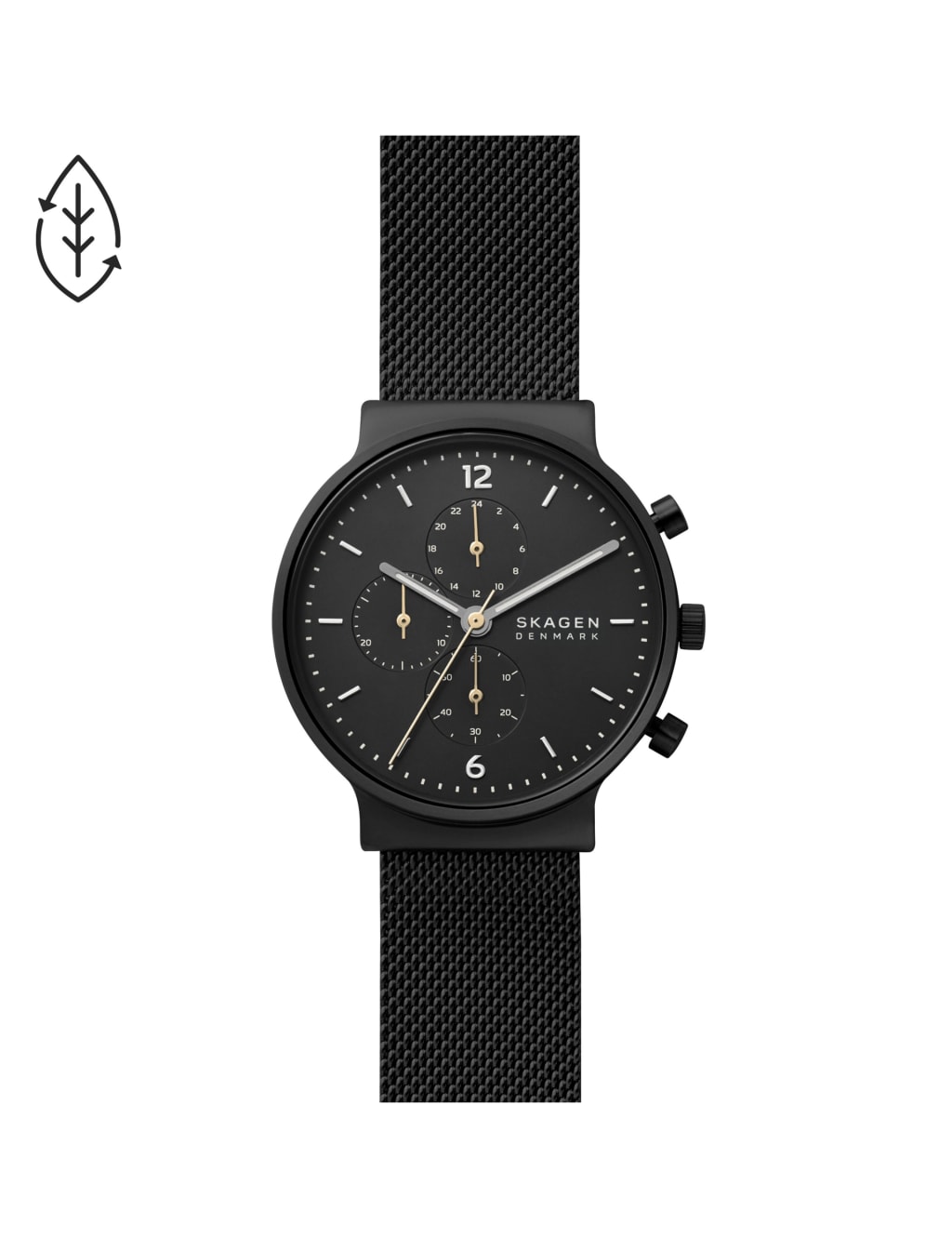 Skagen Anchor Chronograph Black Stainless Steel Watch image 1