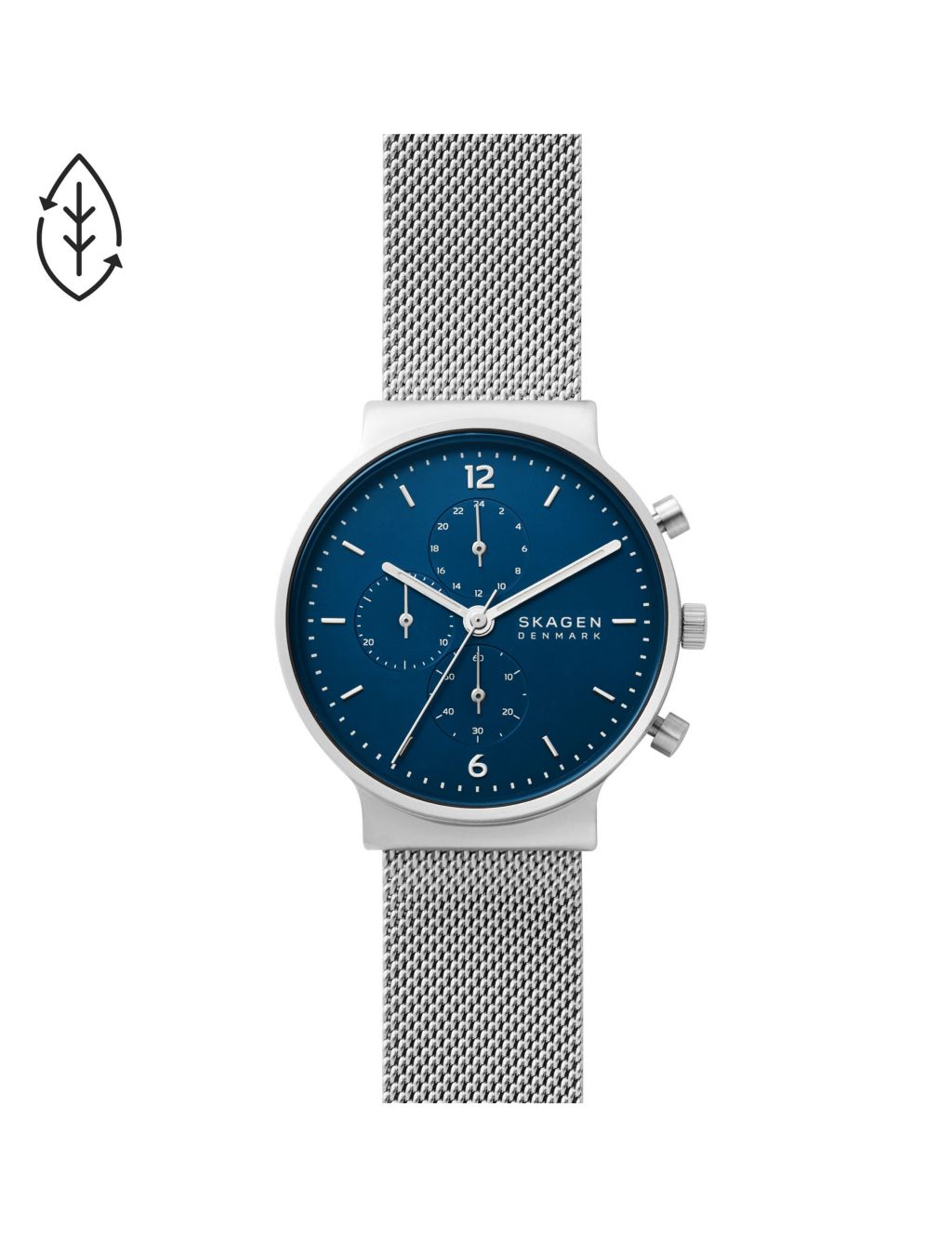 Skagen Anchor Chronograph Silver Stainless Steel Watch image 2