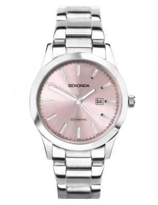 Womens Sekonda Silver Stainless Steel Quartz Watch - Silver Mix, Silver Mix