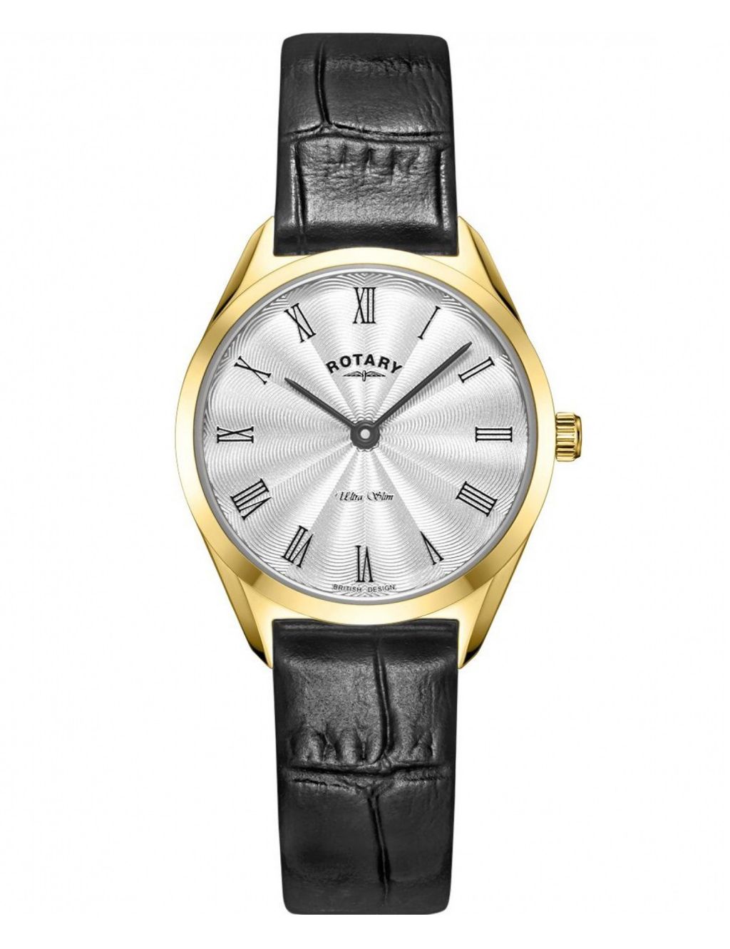 Rotary Ultra Slim Black Leather Watch image 1