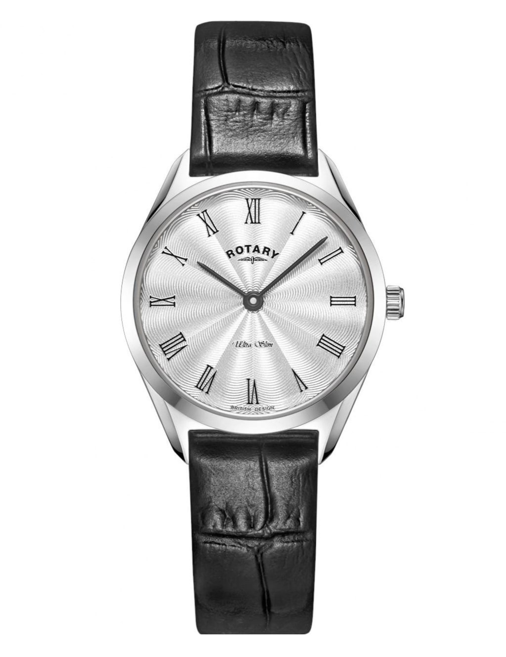 Rotary Ultra Slim Black Leather Watch image 1