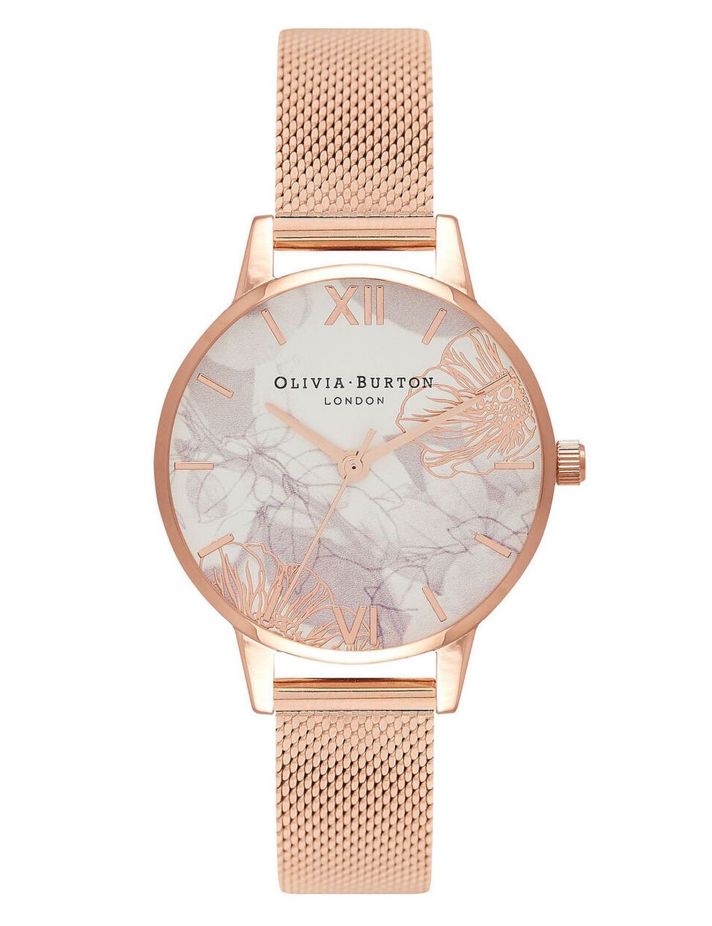 Olivia Burton Abstract Florals Rose Gold Quartz Watch image 1