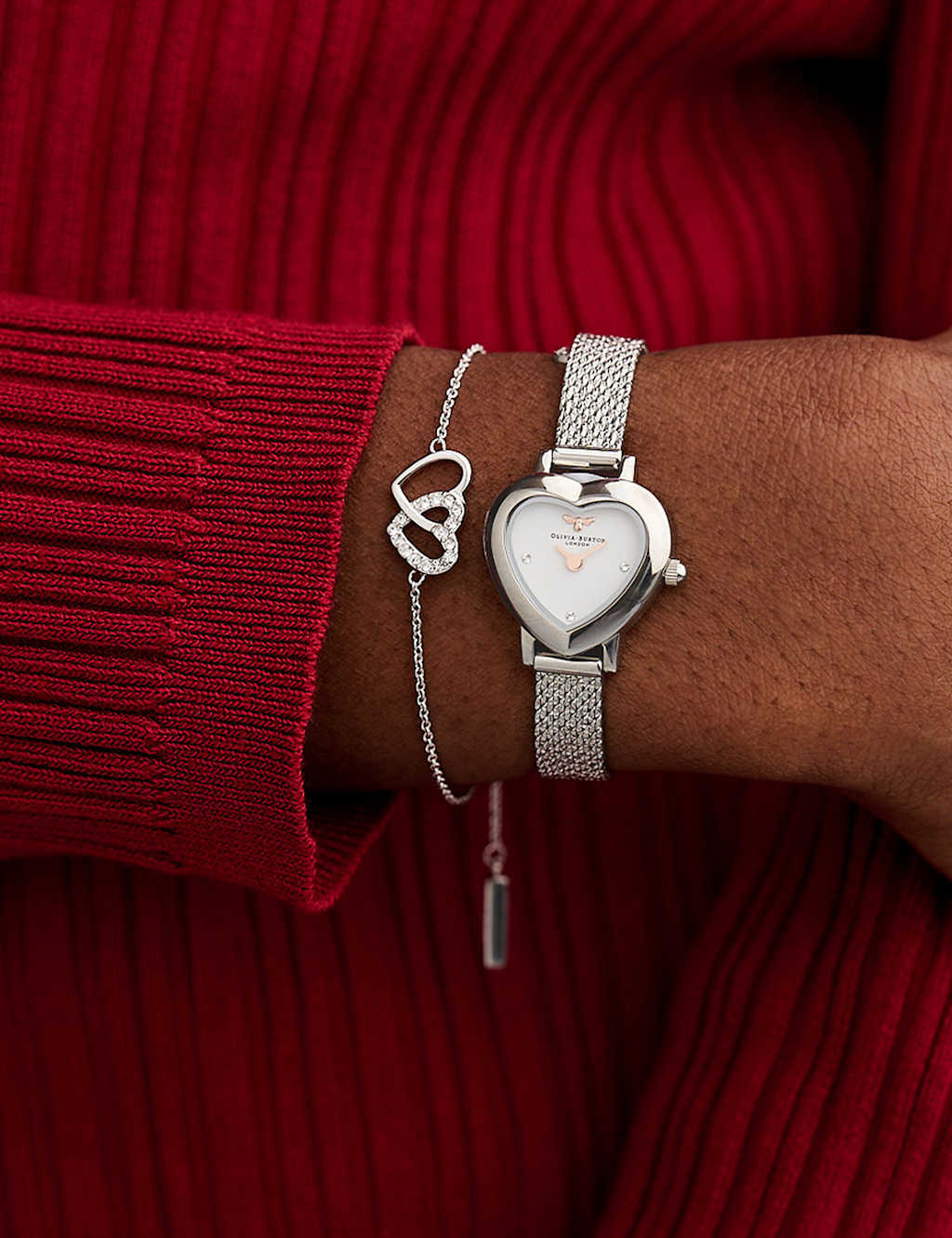 Olivia Burton Mini Heart Stainless Steel Quartz Watch image 3