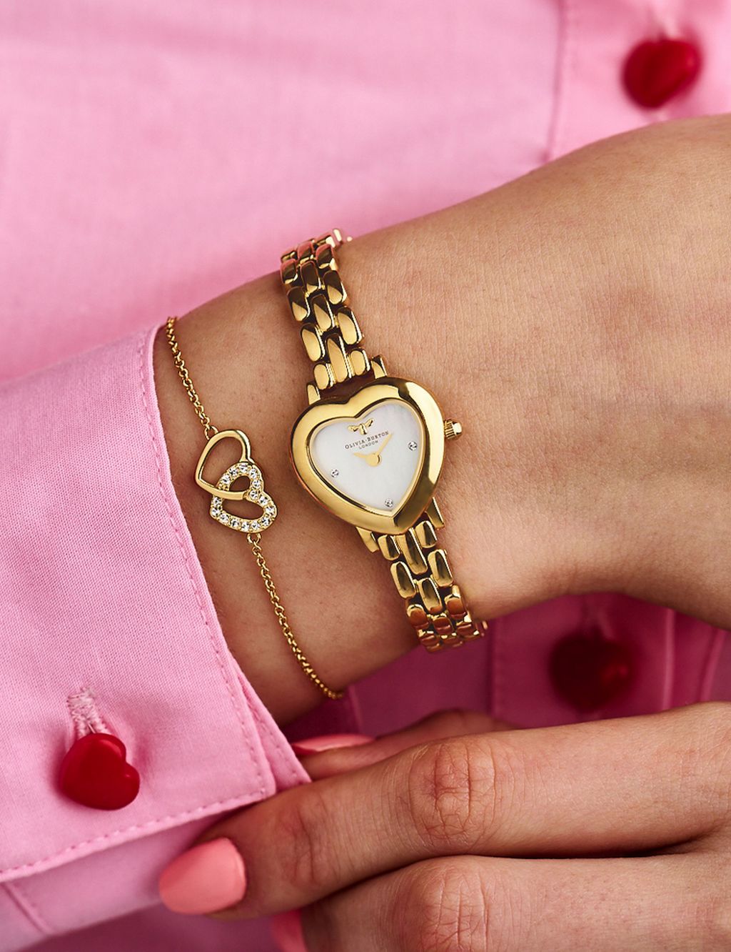 Olivia Burton Mini Heart Gold Quartz Watch image 3