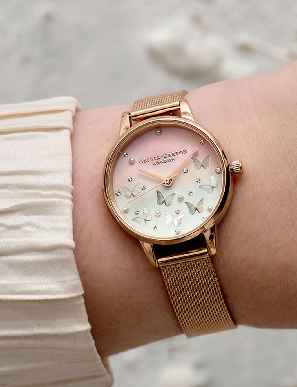 Olivia Burton Blush Butterfly Gold Quartz Watch image 3